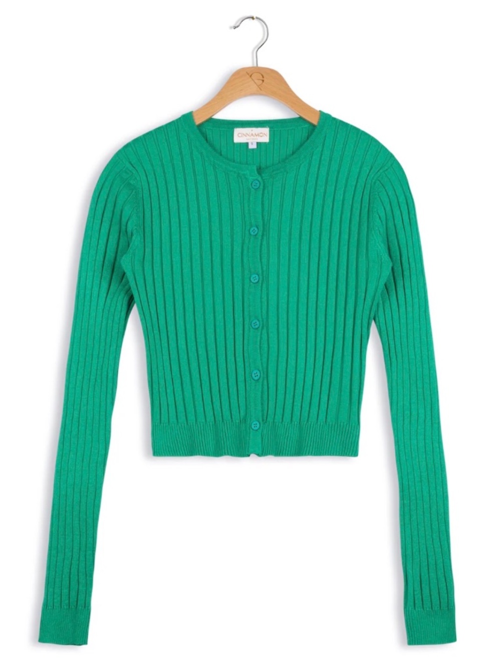 Cinnamon ribbed knit cardigan kelly green s women perfect condition